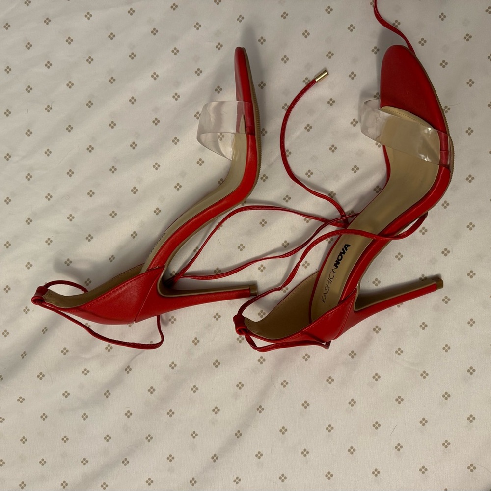 Fashion nova tie up heels